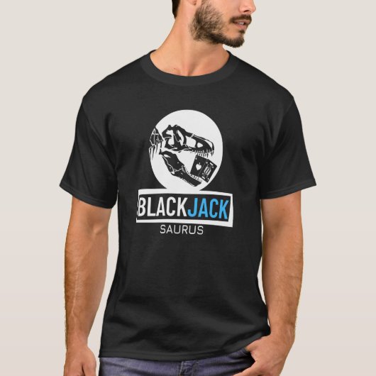 T-shirt Blackjack Saurus Gambling Casino Blackjack 1 (Devant)