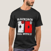 T-shirt BLACKJACK TRAITE AVEC IT Funny Blackjack Cartes Pl (Devant)