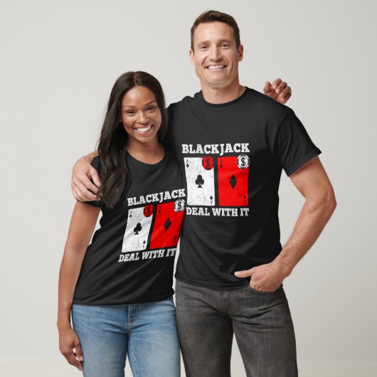 T-shirt BLACKJACK TRAITE AVEC IT Funny Blackjack Cartes Pl (Unisexe)