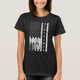 T-shirt Blackjack Vintage US Flag Gambling Casino Blackjac