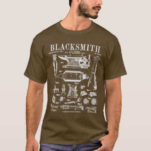 T-shirt Blacksmith Anvil Et Outils Brevet Vintage