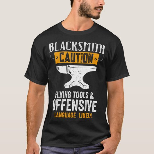 T-shirt Blacksmith Caution Outils De Vol Et Lang Offensive (Devant)