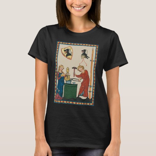 T-shirt Blacksmith Forge Casque Art Médiéval (Devant)