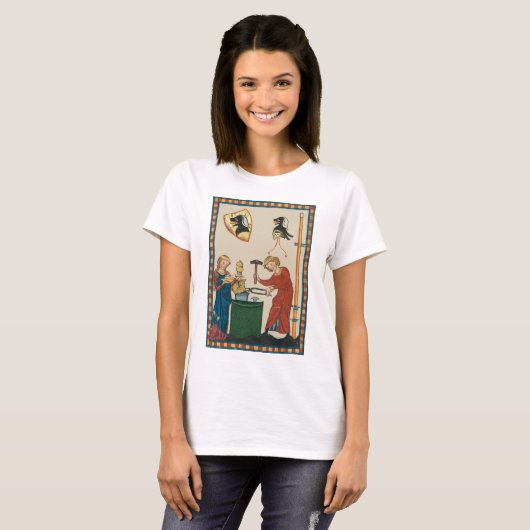 T-shirt Blacksmith Forge Casque Art Médiéval (Devant entier)