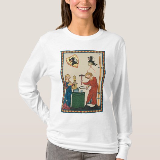 T-shirt Blacksmith Forge Casque Art Médiéval (Devant)