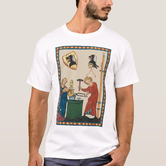 T-shirt Blacksmith Forge Casque Art Médiéval (Devant)