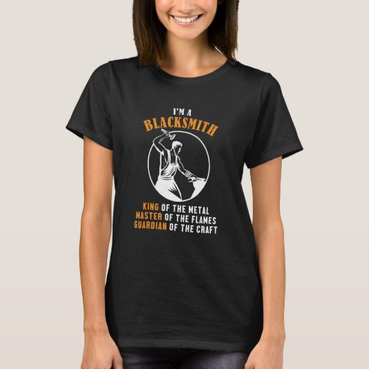 T-shirt Blacksmith King Master Guardian Anvil Forging Blac (Devant)