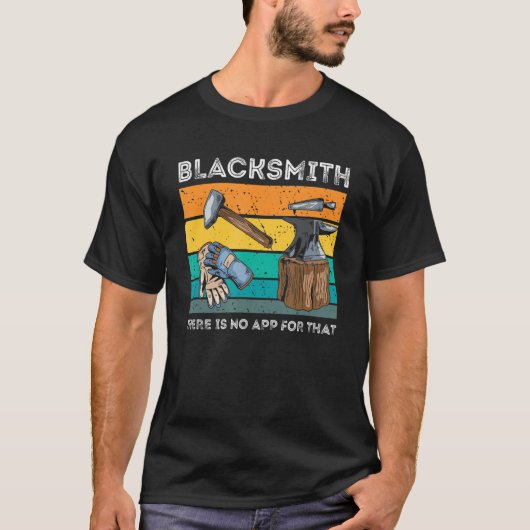 T-shirt Blacksmith Pas D'Application Pour Ce Retro Forge O (Devant)