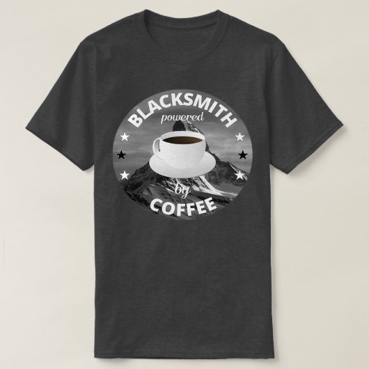 T-shirt Blacksmith Powered by Coffee Iron Work T (Design devant)