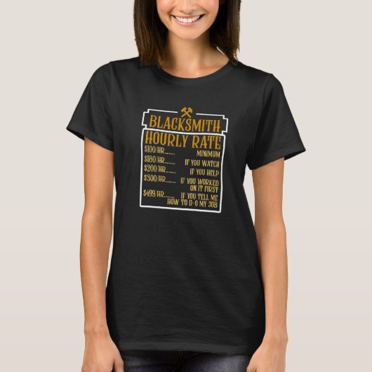 T-shirt Blacksmith Taux Horaire Blacksmithing Forging Forg (Devant)