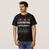 T-shirt Blacksmithing Enthusiast Ugly Christmas Sweater (Devant entier)