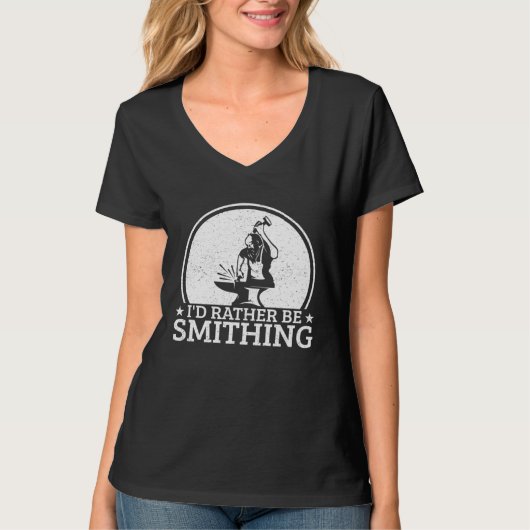 T-shirt Blacksmithing I´d Rather Be Smithing Blacksmith (Devant)