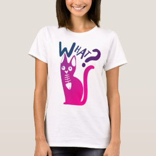 T-shirt Blague de chat amusante minimale dégradé magenta c