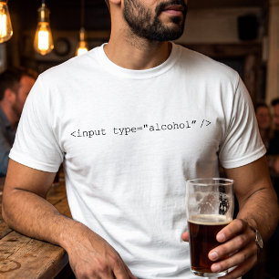 T-shirt Blague de développeur Web HTML sur l'alcool