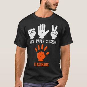 T-shirt Blague de joueur Fps pierre feuille ciseaux flashb