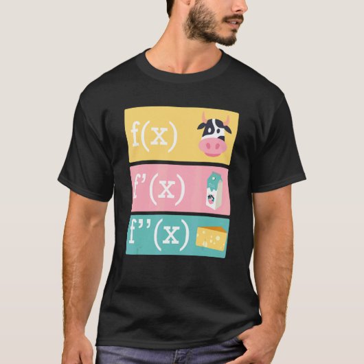 T-shirt Blague de maths Décharge de lait de vache fromage (Devant)