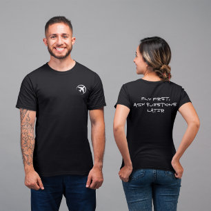T-shirt Blague de papa drôle « Envolez-vous d'abord, posez