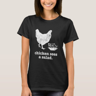 T-shirt Blague de salade César de poulet Le poulet voit un