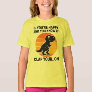 T-shirt Blague de T Rex drôle applaudissez votre Oh Rétro