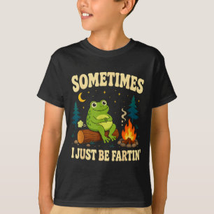 T-shirt Blague drôle de pet de grenouille camping feu de c