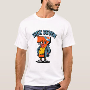 T-shirt Blague malade sept mème six sept jeu de mots Hallo