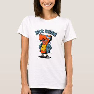 T-shirt Blague Malade Sept Mème Six Sept Jeu de Mots Hallo
