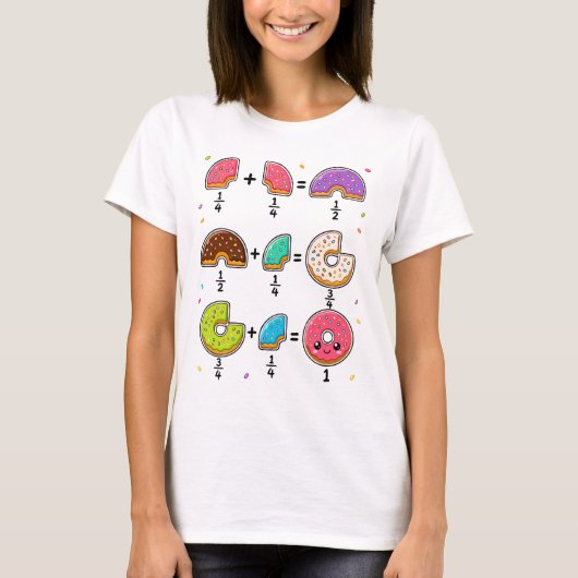 T-shirt Blagues de maths sur les fractions de beignets (Devant)