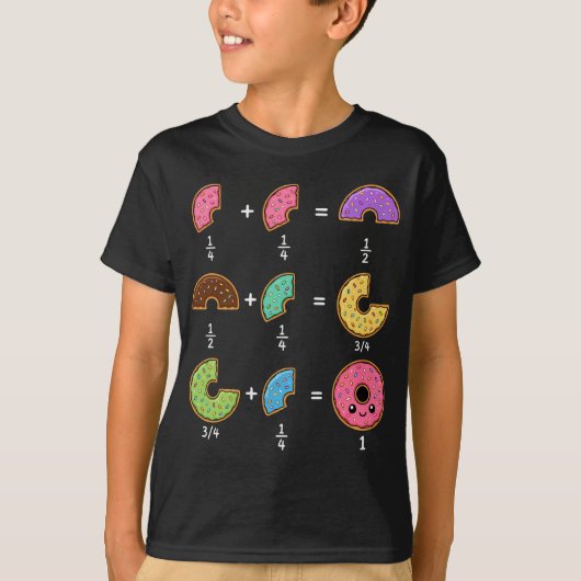 T-shirt Blagues de maths sur les fractions de beignets (Devant)