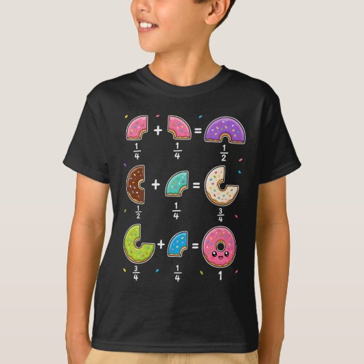 T-shirt Blagues de maths sur les fractions de beignets (Devant)