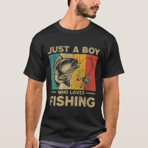 T-shirt Blagues de pêche drôles vintage garçons pêcheur B
