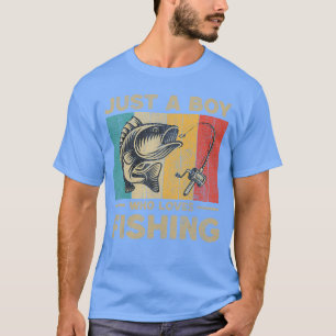 T-shirt Blagues de pêche vintage drôles garçons pêcheur Ba