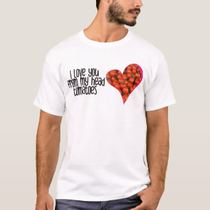 T-shirt Blagues de tomate rouge en forme de coeur Citation