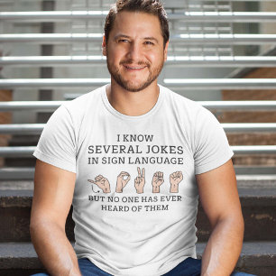 T-shirt Blagues sur la langue des signes