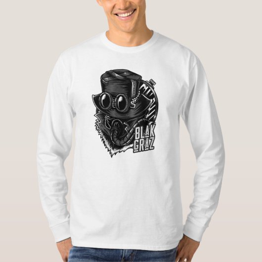 T-shirt Blakgraz Steampunk Casquette et lunettes (Devant)