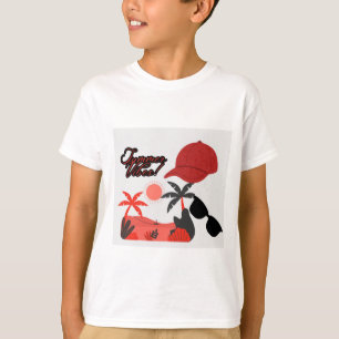 T-shirt blanc à manches courtes Vibe Été pour garç
