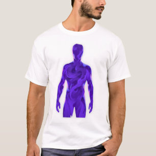 T-Shirt Blanc Abstrait Humain Vide – Énergie Viole