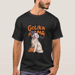 T-shirt Blanc Anglais Crème Golden Retriever Golden Mama H