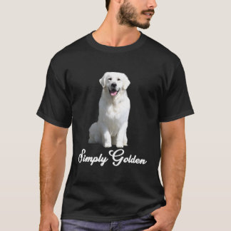 T-shirt Blanc Anglais Crème Golden Retriever Simply Golden