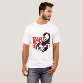 T-shirt blanc avec design audacieux d'un scorpion (Devant entier)
