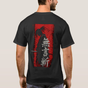 T-Shirt Blanc avec Impression au Dos d'Anime Samou