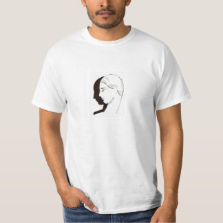T-shirt blanc avec le visage de style d'art déco