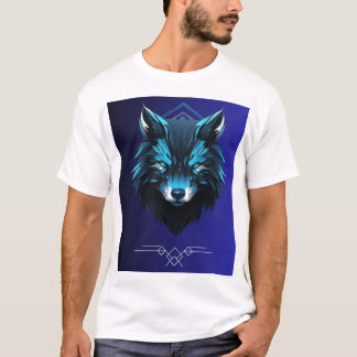t-shirt blanc avec motif de loup sur le devant
