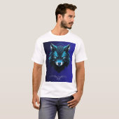 t-shirt blanc avec motif de loup sur le devant (Devant entier)