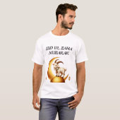 T-shirt blanc avec motif Eid mubarak (Devant entier)