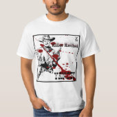 T-shirt blanc avec YANCEY Killer Kauboi design (Devant)