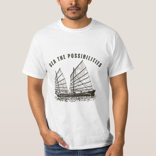T-Shirt blanc basique avec motif (Devant)