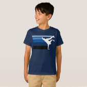 T-shirt Blanc bleu de gradient de BBOY (Devant entier)