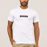T-shirt blanc - "BOSS" Gras Imprimer