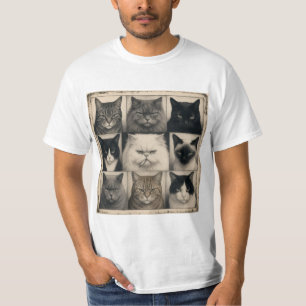 T-shirt blanc chat old school