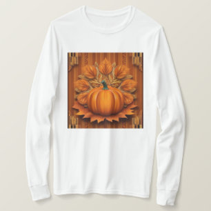 T-shirt blanc Citrouille orange féminin